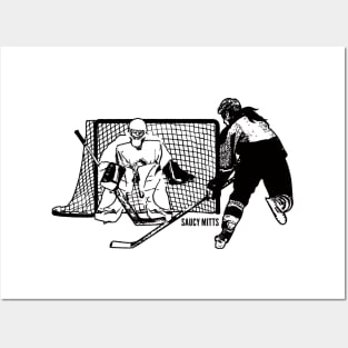 Women's Hockey Shot On Net Ink Sketch Posters and Art